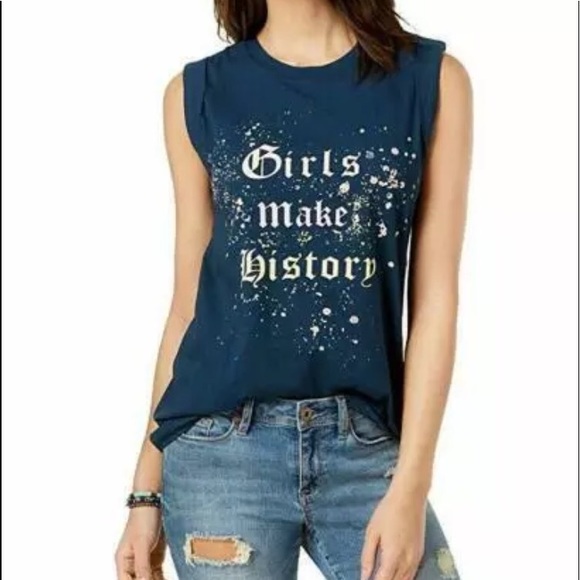 Rebellious One Tops - NWT Graphic Girls History Herstory Feminist Muscle
